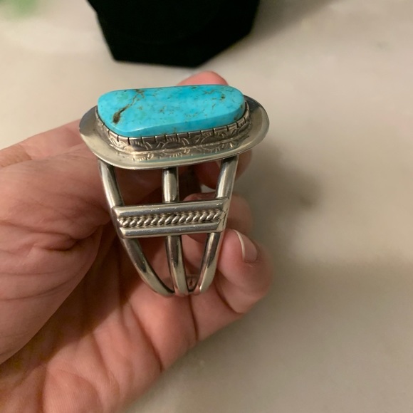 Native American SS and turquoise bracelet - size 6 1/2 - Picture 7 of 10